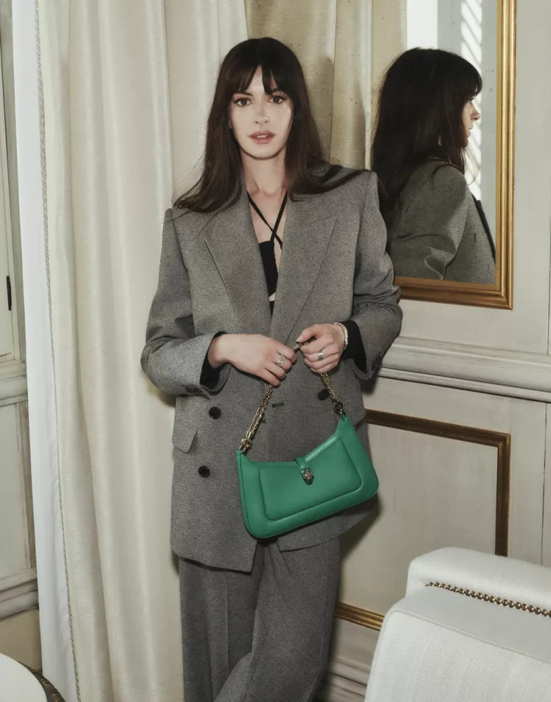 Anne Hathaway in new Bvlgari handbag ad – WOW